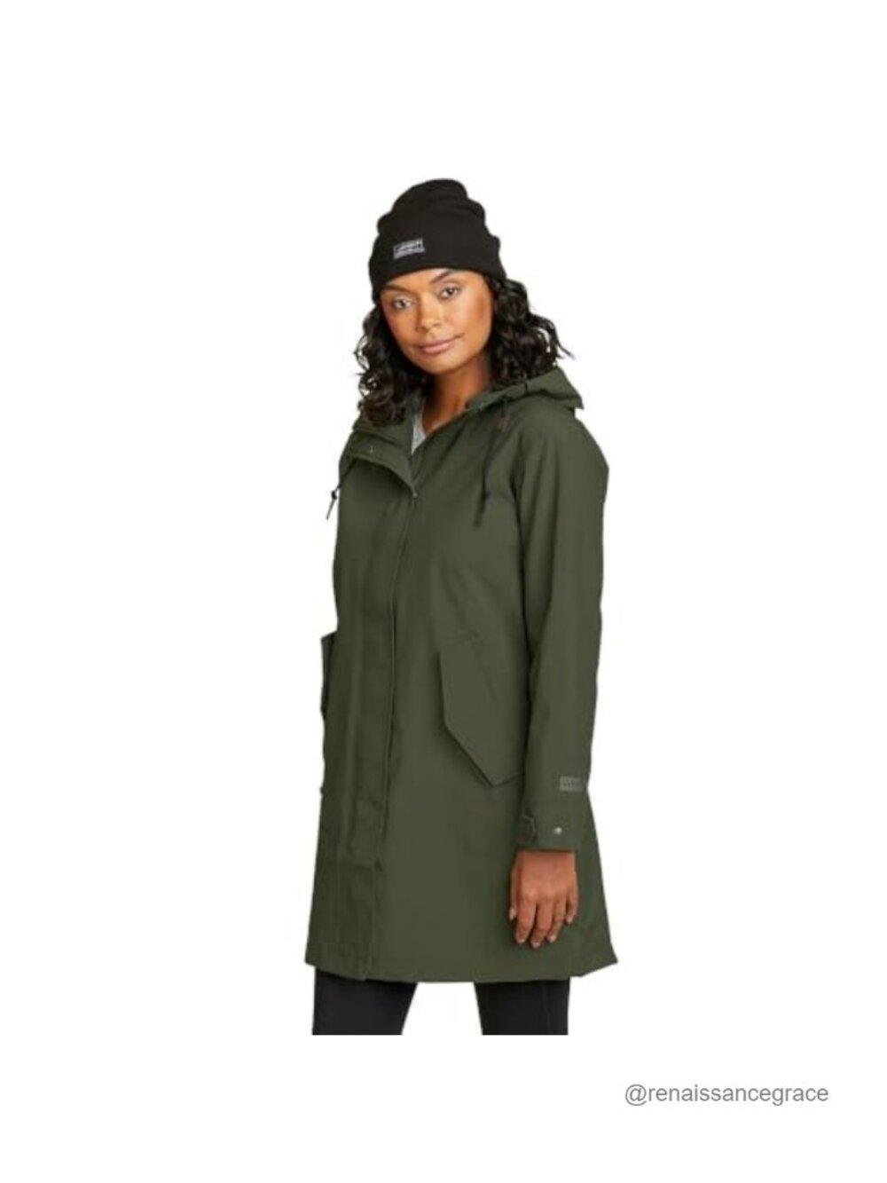 Waterproof Nylon Trench Coat Hooded Lightweight Rain Coat